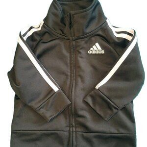 Baby Adidas Black & White Track Suit Jacket Top Only Size 3 Months Unisex